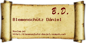 Blemenschütz Dániel névjegykártya
